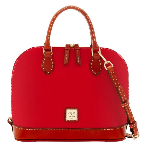 Dooney & Bourke Zip Zip Satchel R343 Red NWT Dustbag Certs Serial# M0660770 VTG - Picture 4 of 9